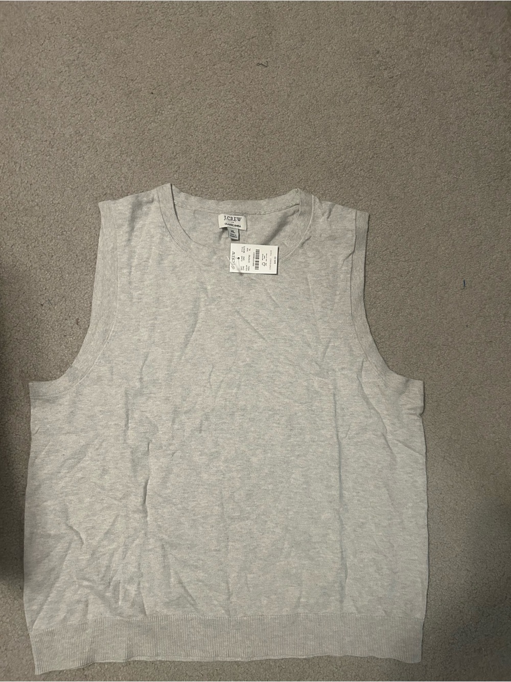 J. Crew Light Heather Gray Sleeveless Knit Shell